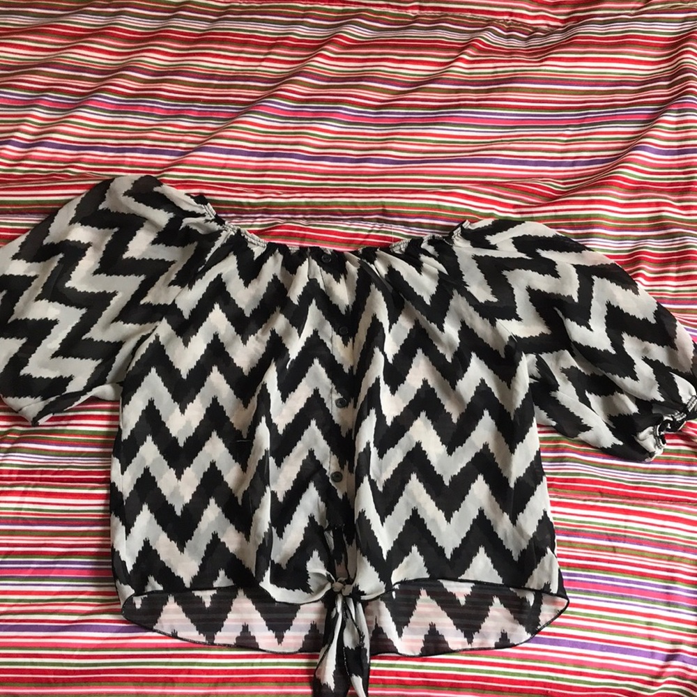 Cute black and white shirt.